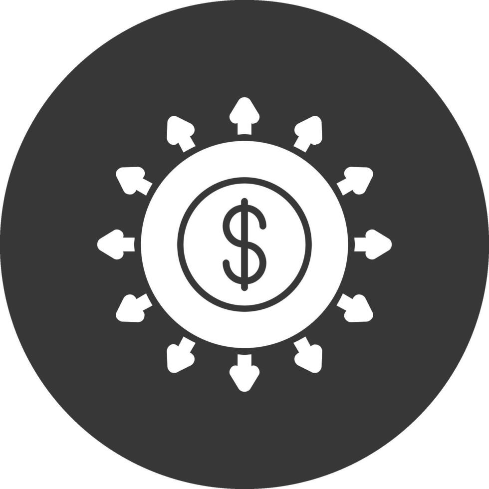 Budget Spending Glyph Inverted Icon vector