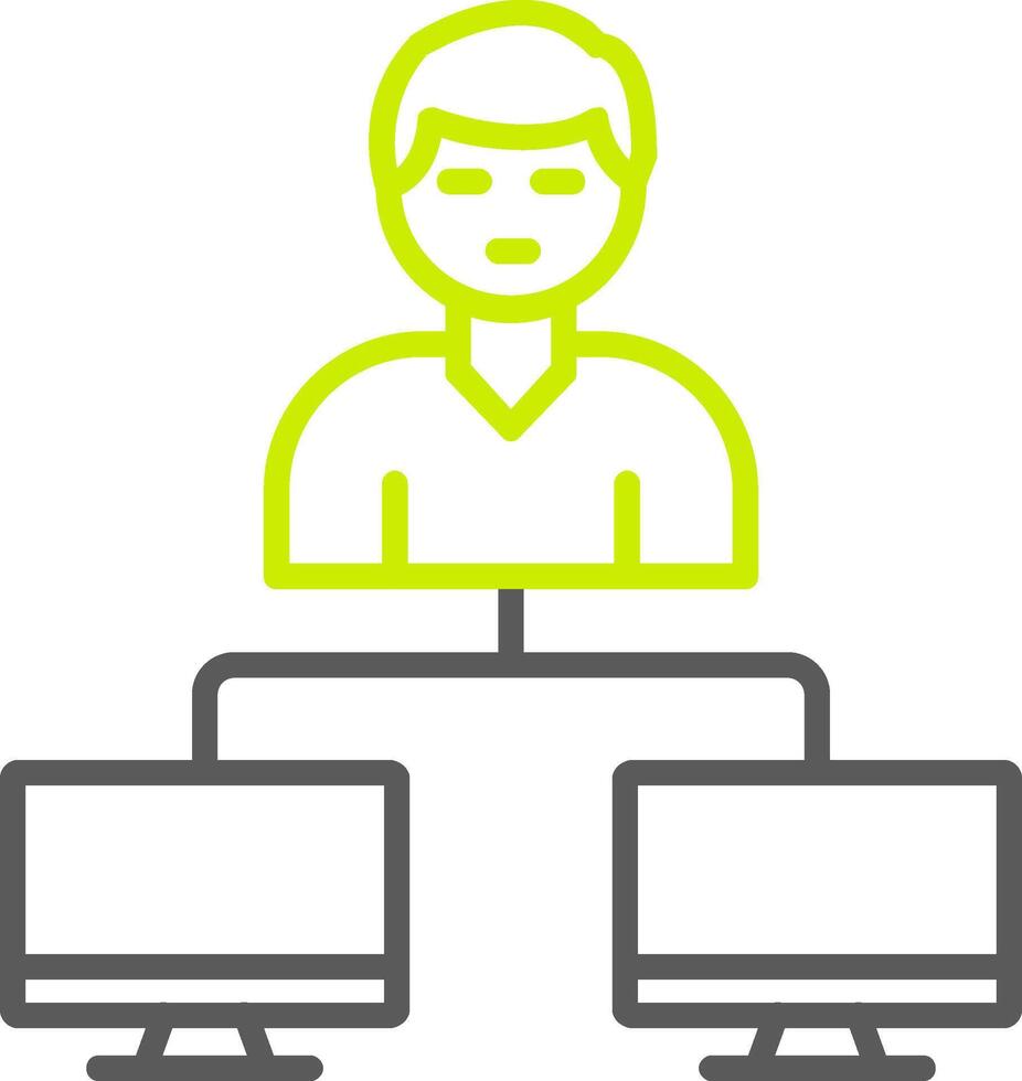 Server Client Line Two Color Icon vector