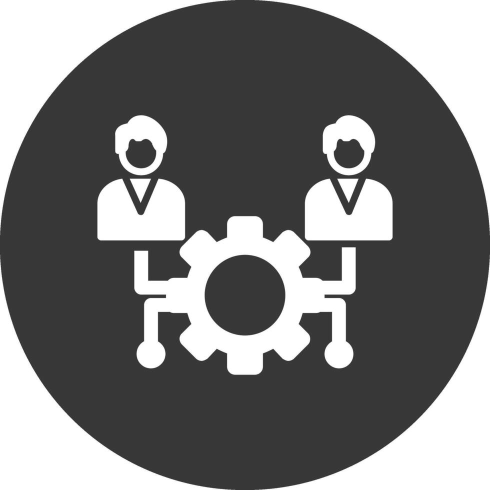 Outsource Management Glyph Inverted Icon vector
