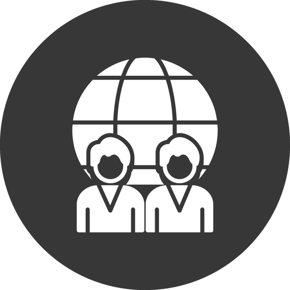 Global Management Glyph Inverted Icon vector