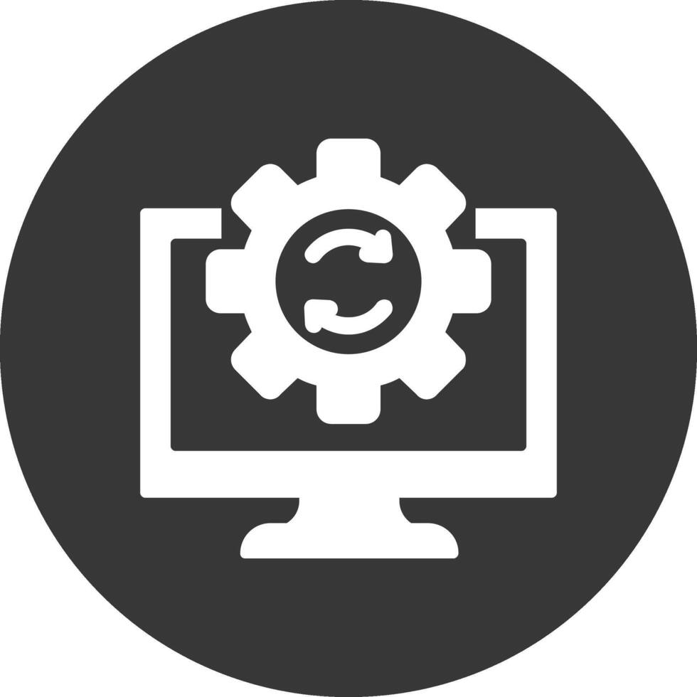 Data Processing Glyph Inverted Icon vector