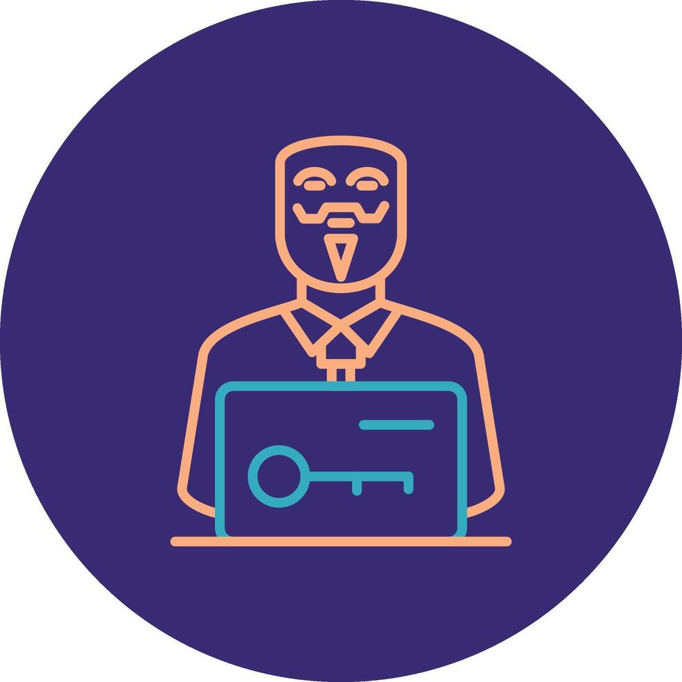Anonymous Line Two Color Circle Icon vector