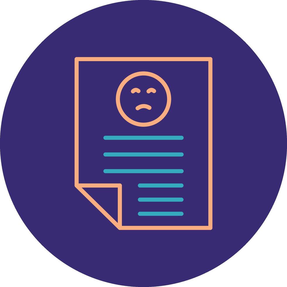 Bad Review Line Two Color Circle Icon vector