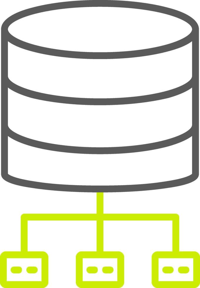 Database Architecture Line Two Color Icon vector