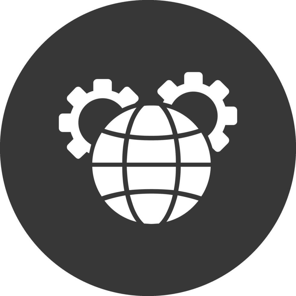 Global Management Glyph Inverted Icon vector