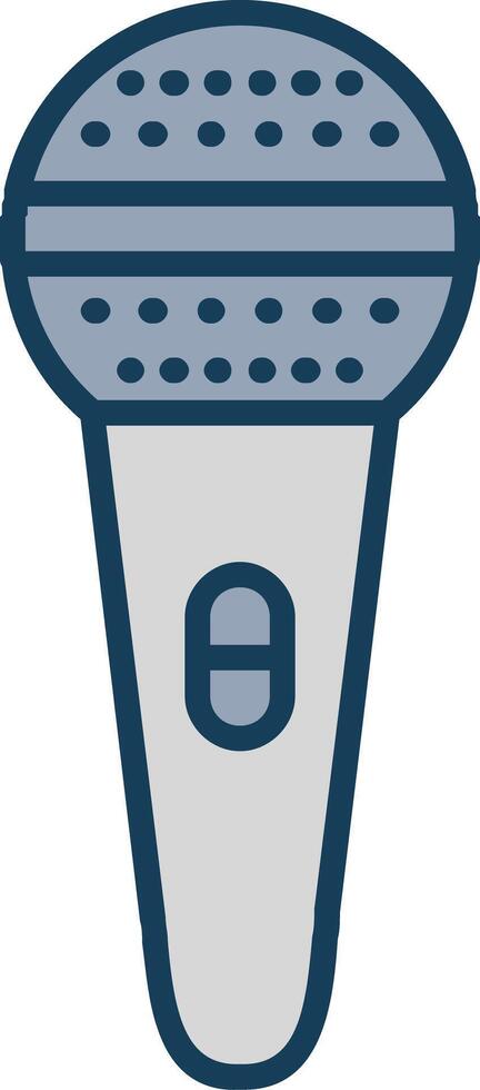 Mic Line Filled Grey Icon vector