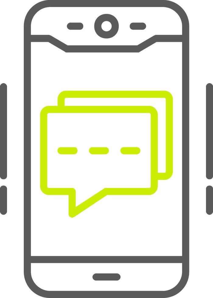 Mobile Chat Line Two Color Icon vector