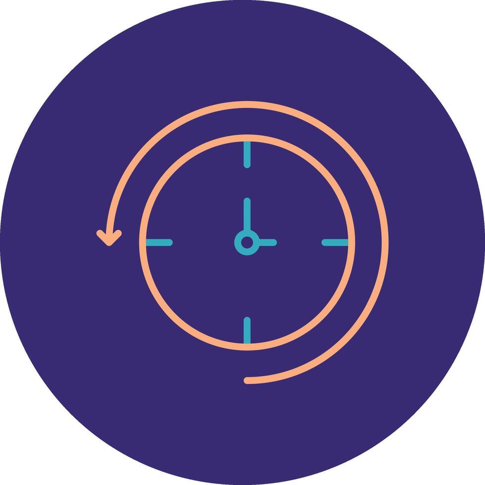 Back In Time Line Two Color Circle Icon vector