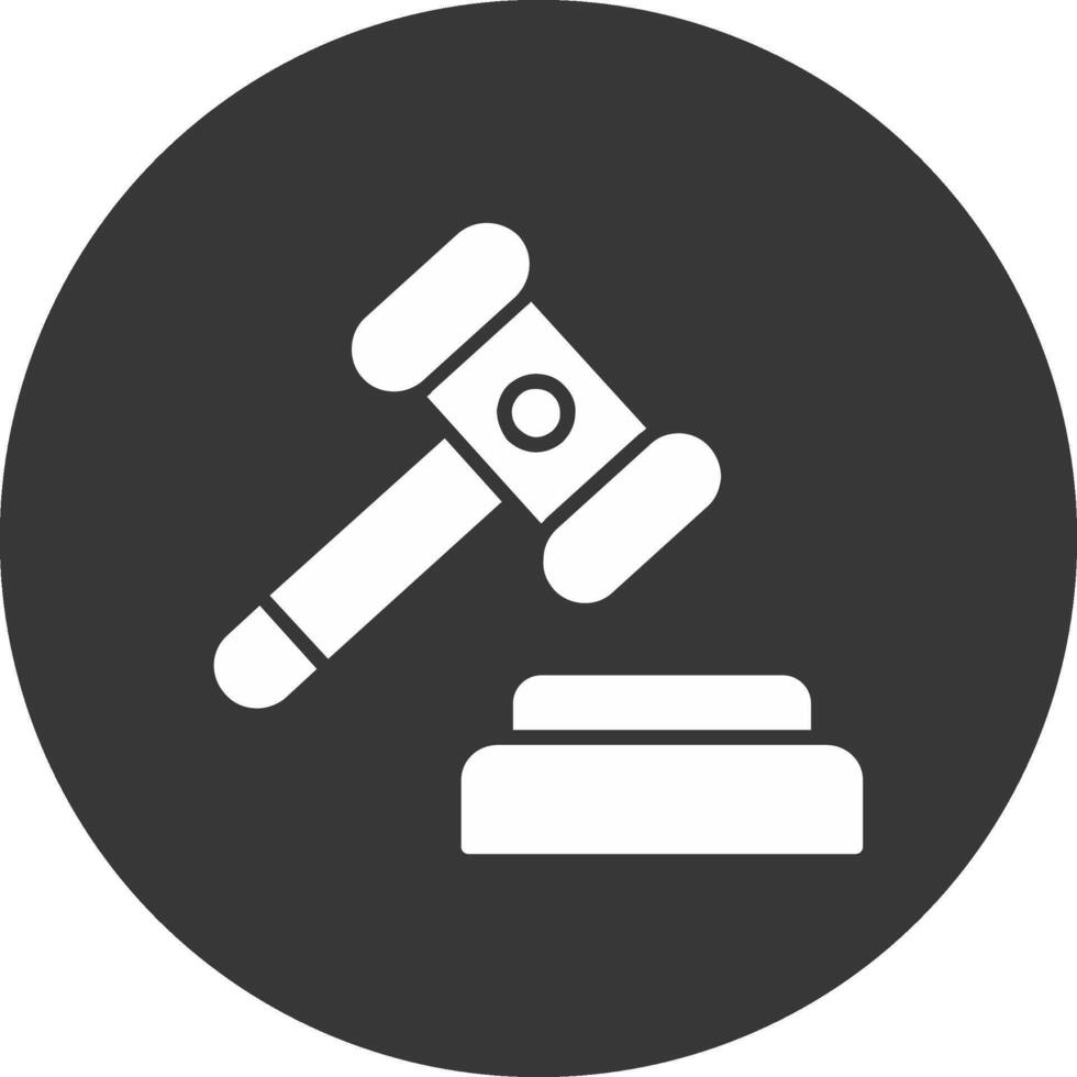 Auction Glyph Inverted Icon vector