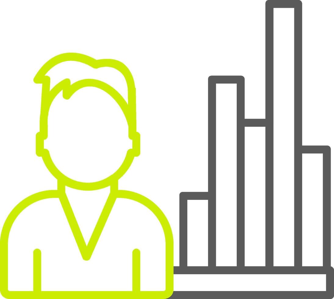 Analytics Person Line Two Color Icon vector