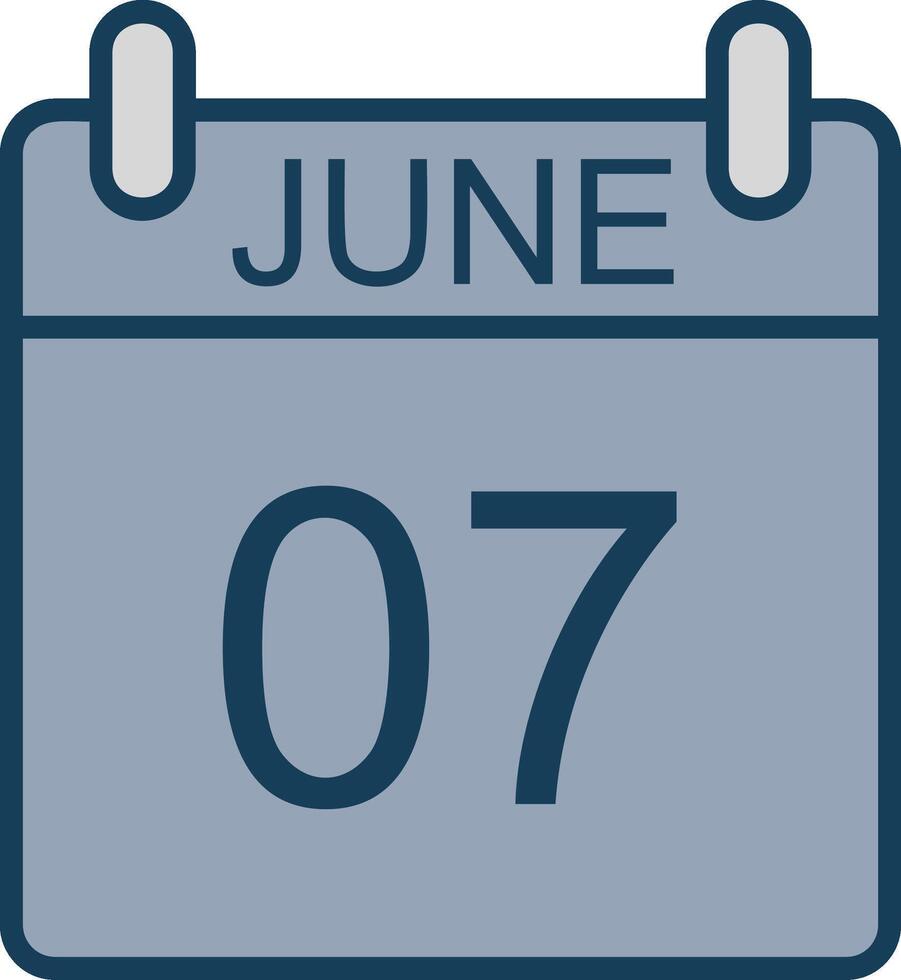 June Line Filled Grey Icon vector