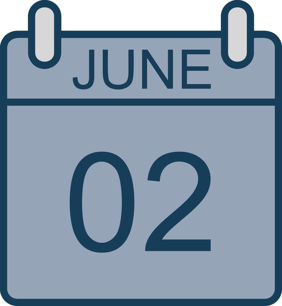 June Line Filled Grey Icon vector