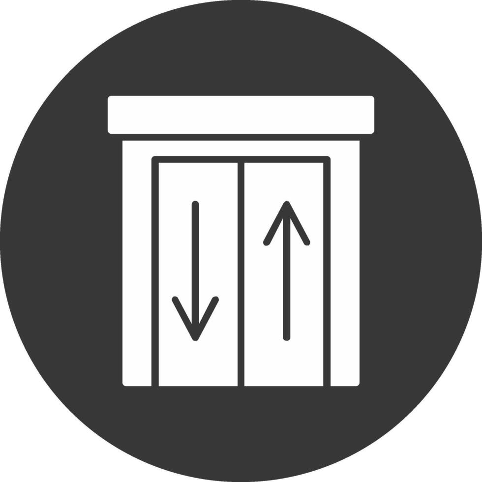Elevator Glyph Inverted Icon vector
