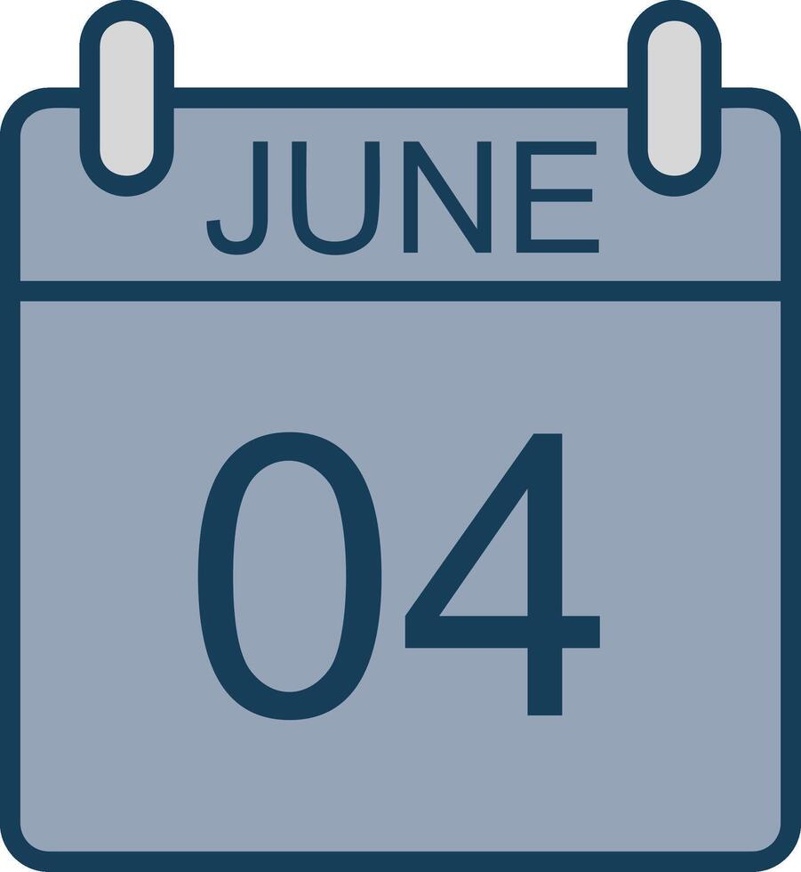 June Line Filled Grey Icon vector