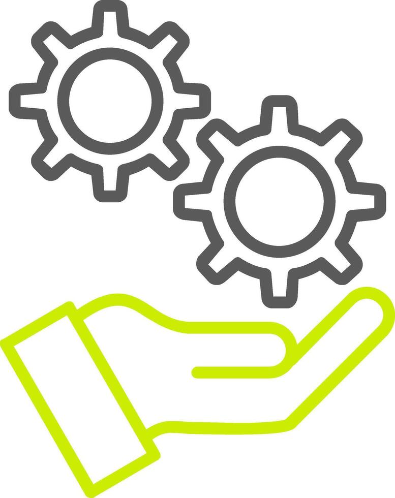 Money Work Hand Line Two Color Icon vector