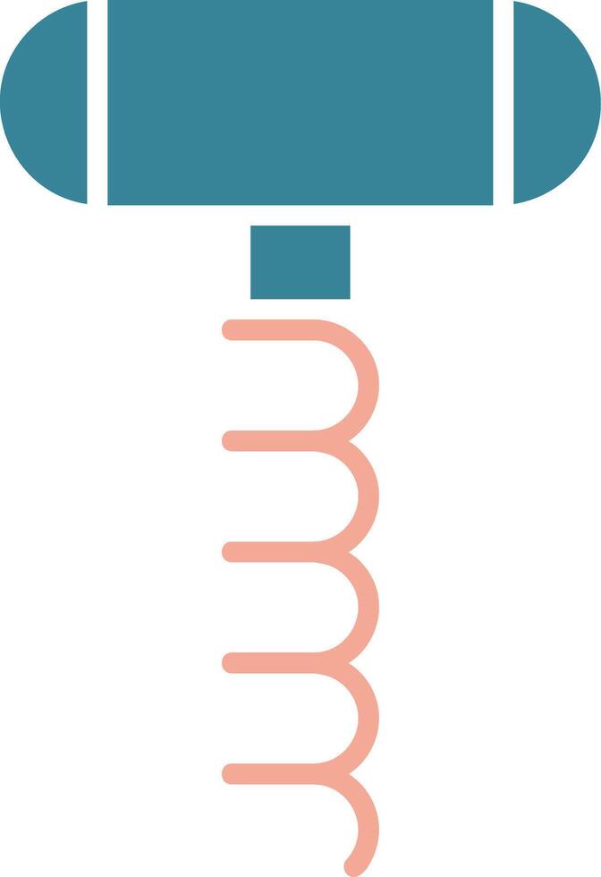 Corkscrew Glyph Two Color Icon vector