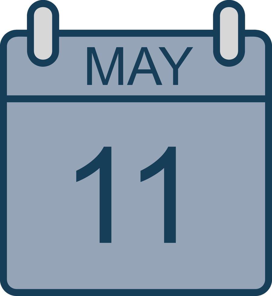 May Line Filled Grey Icon vector