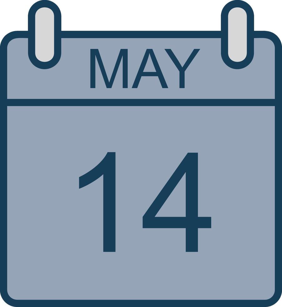 May Line Filled Grey Icon vector