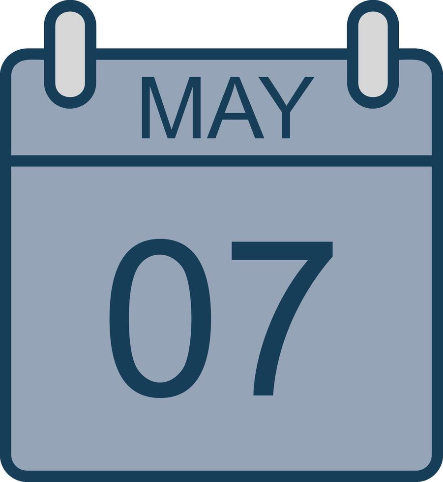 May Line Filled Grey Icon vector