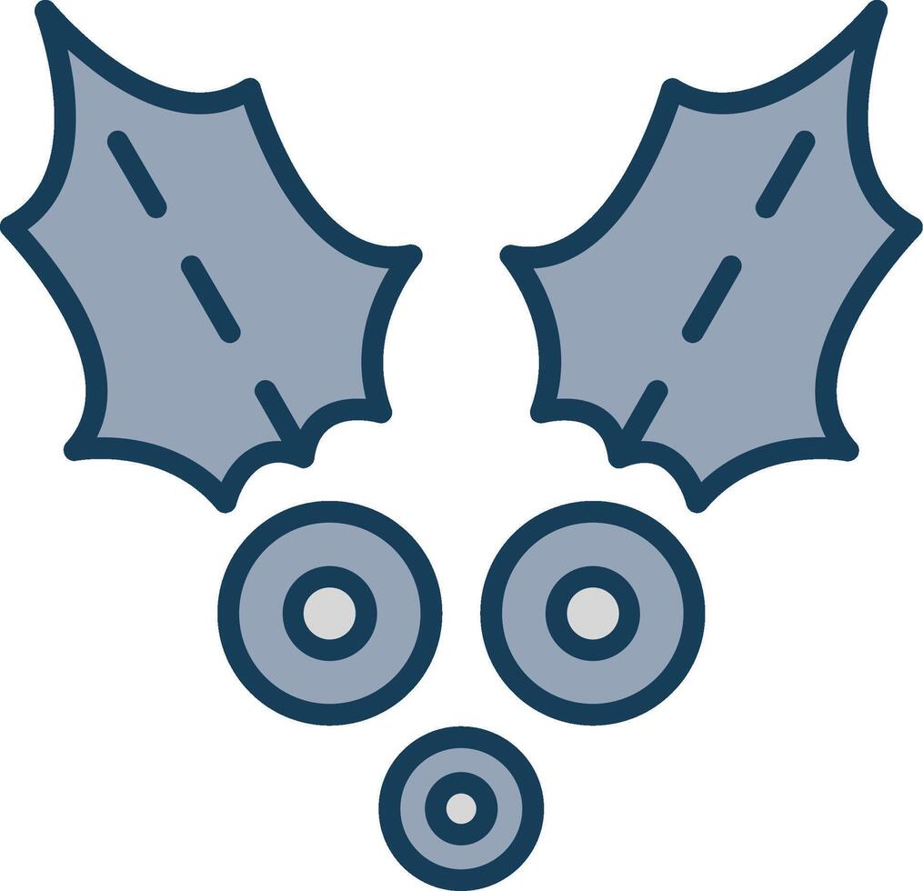 Holly Line Filled Grey Icon vector