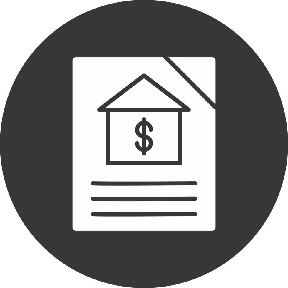 hipoteca glifo invertido icono vector