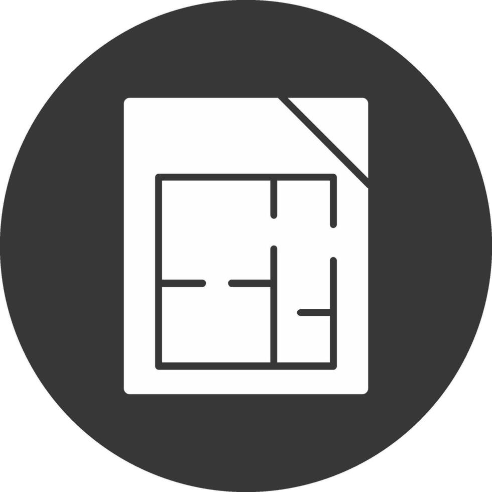 Floor Plans Glyph Inverted Icon vector