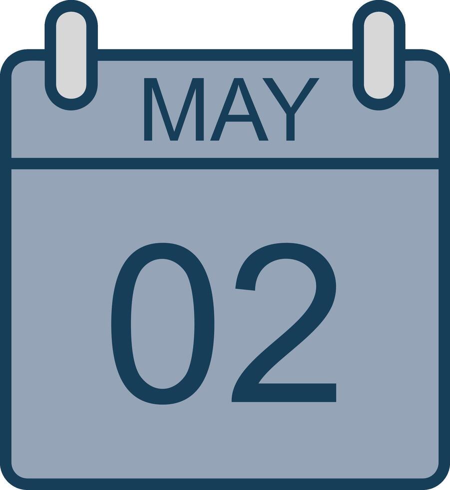 May Line Filled Grey Icon vector