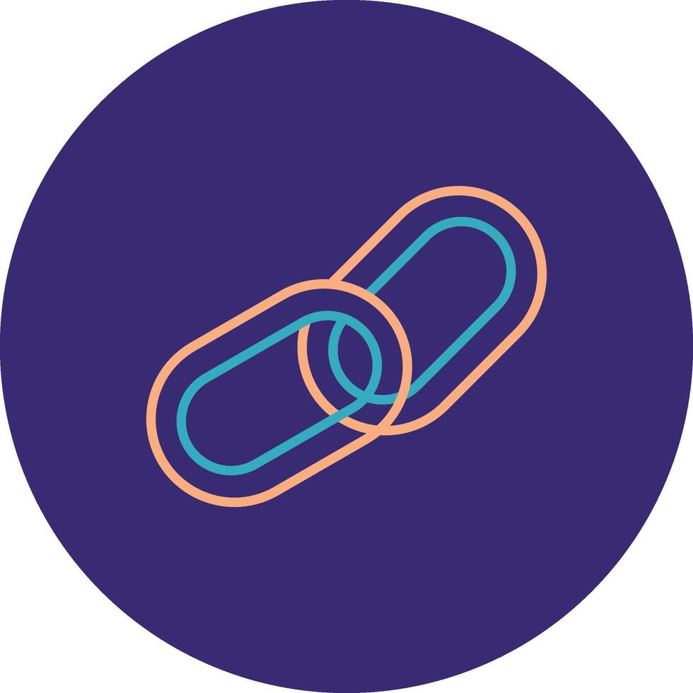 Chain Line Two Color Circle Icon vector