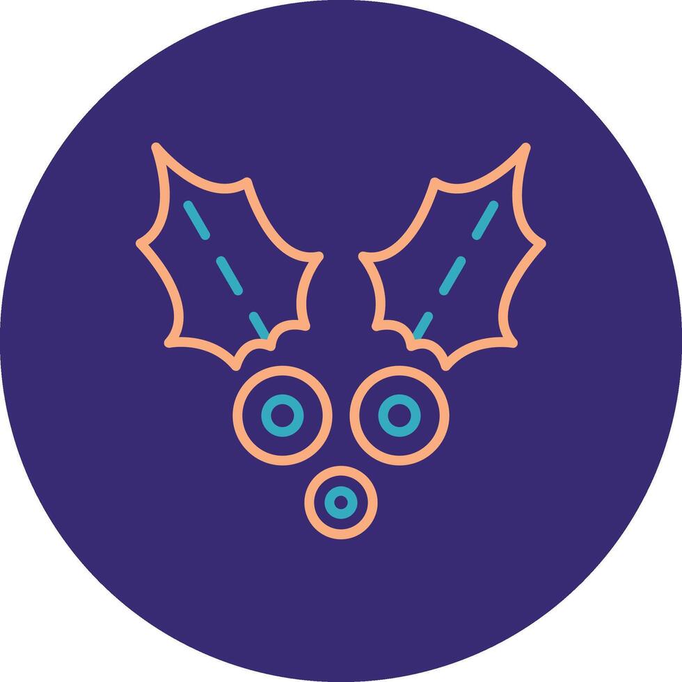 Holly Line Two Color Circle Icon vector