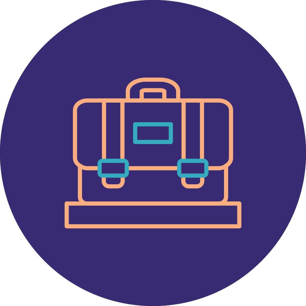 Suitcase Line Two Color Circle Icon vector