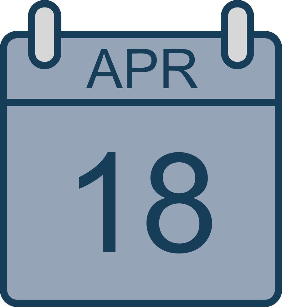 April Line Filled Grey Icon vector
