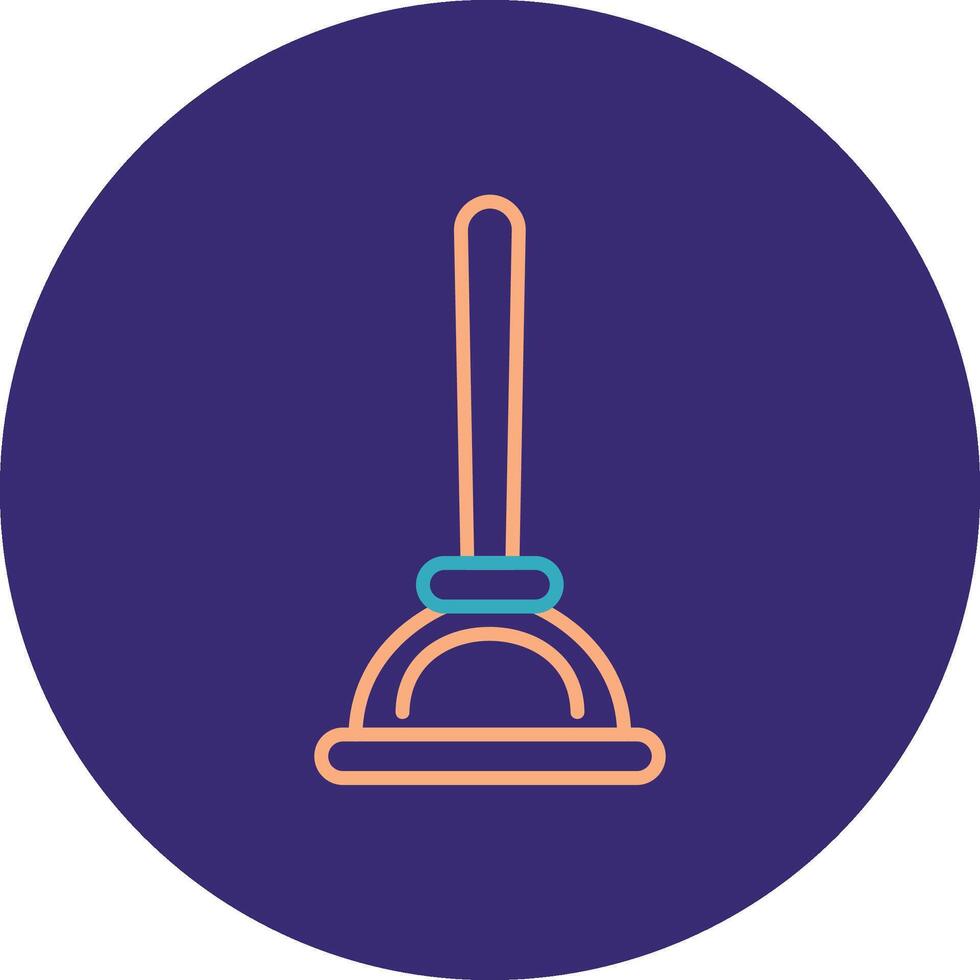 Plunger Line Two Color Circle Icon vector