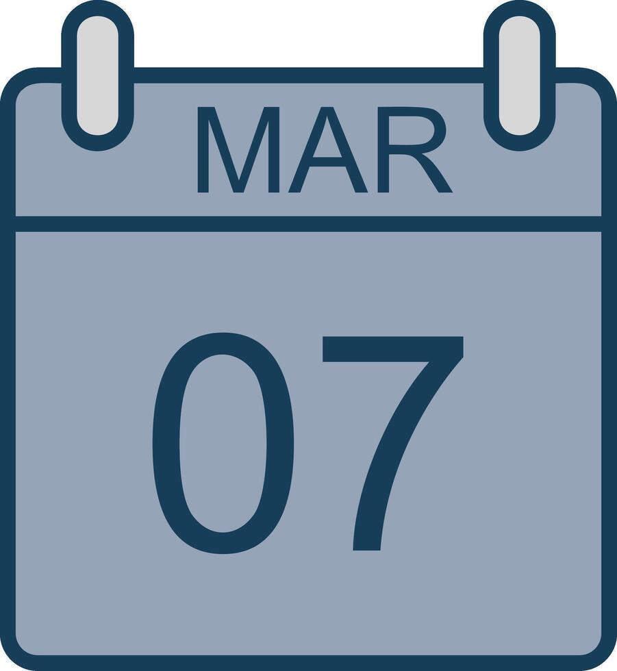 marzo línea lleno gris icono vector