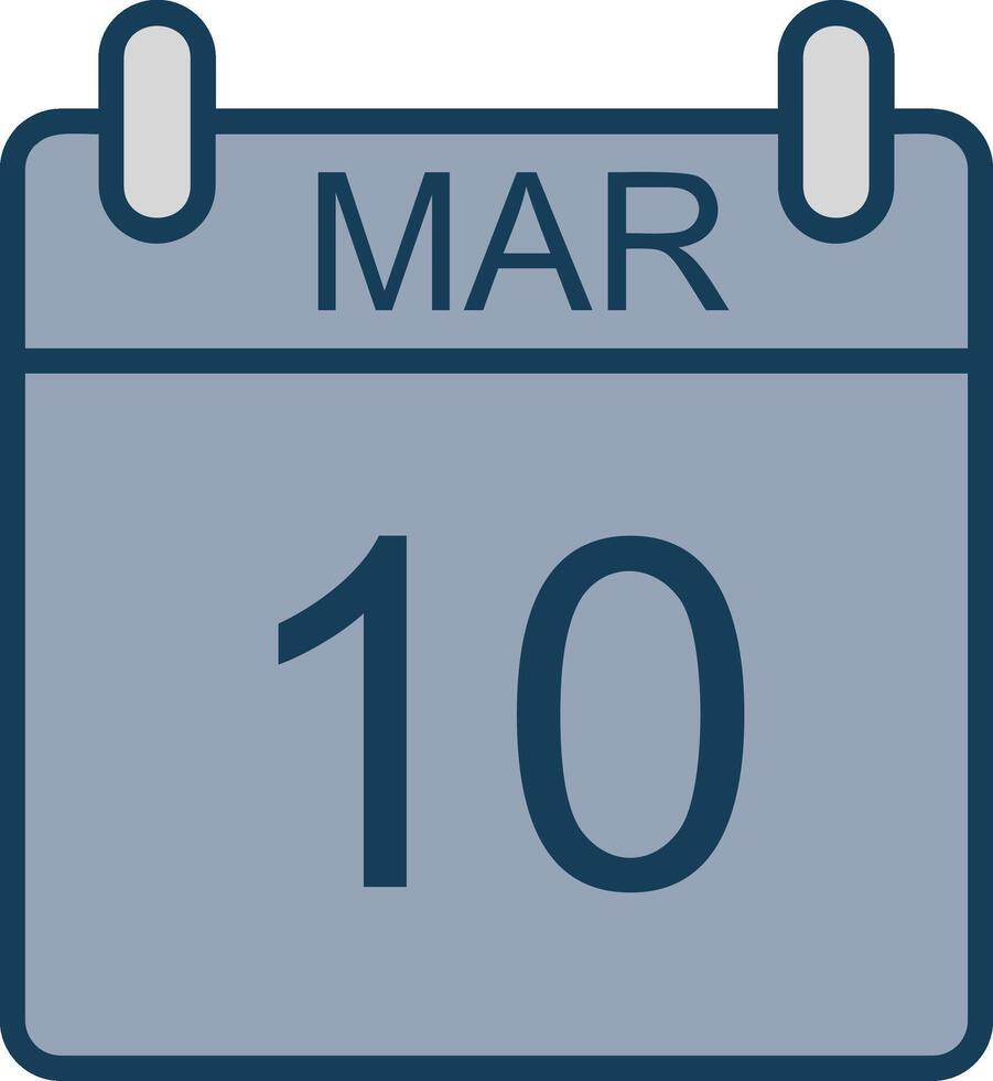 marzo línea lleno gris icono vector