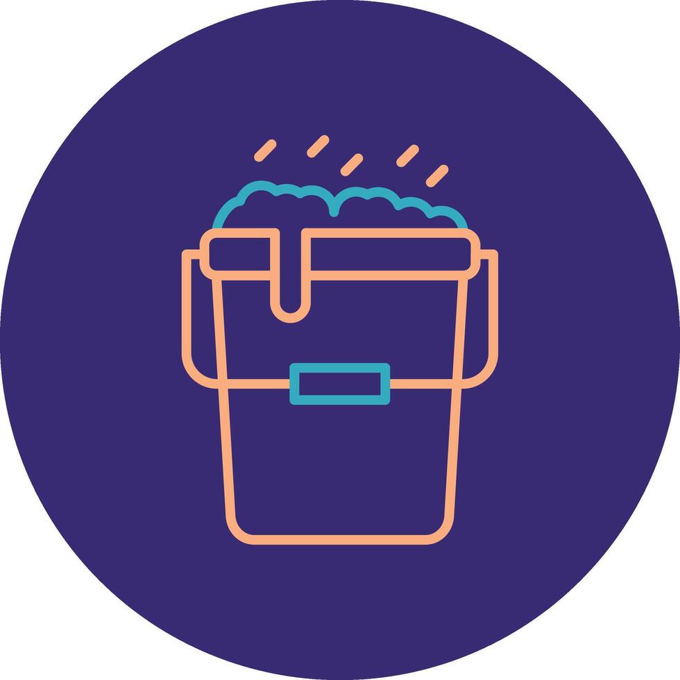 Bucket Line Two Color Circle Icon vector