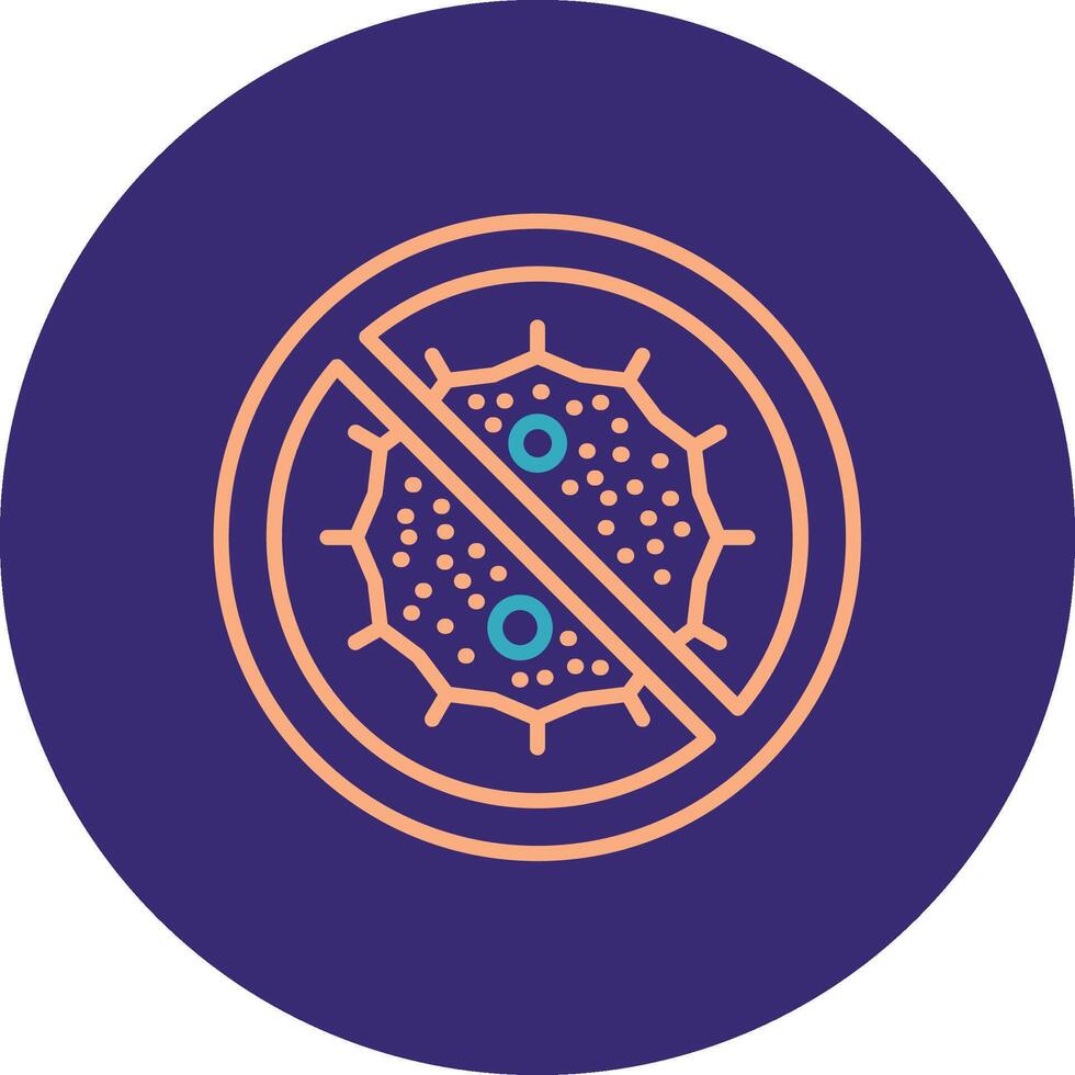 Bacteria Line Two Color Circle Icon vector