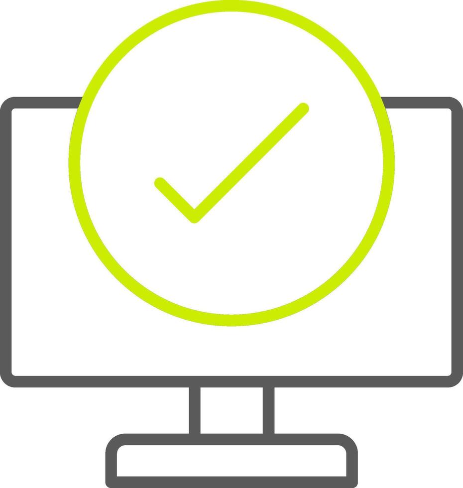 computadora cheque línea dos color icono vector