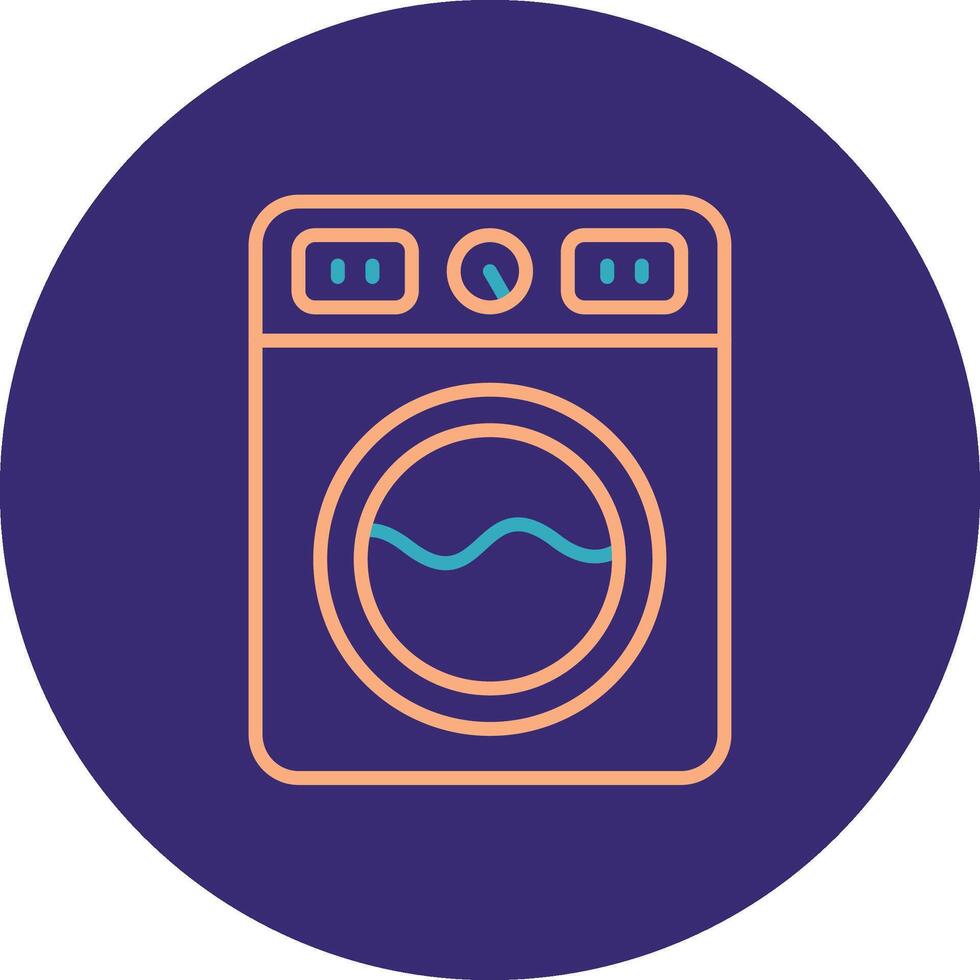 Washing Machine Line Two Color Circle Icon vector