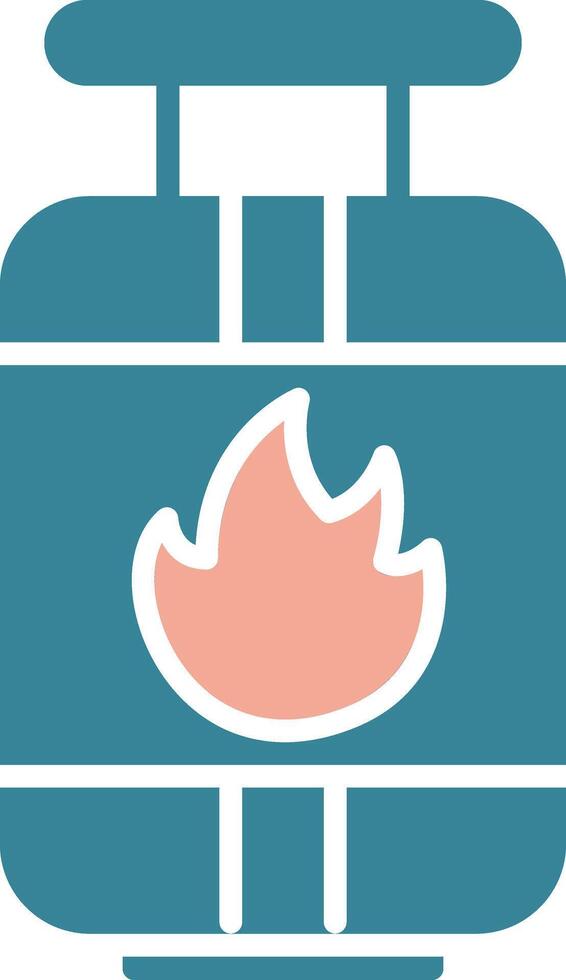 Gas Cylinder Glyph Two Color Icon vector