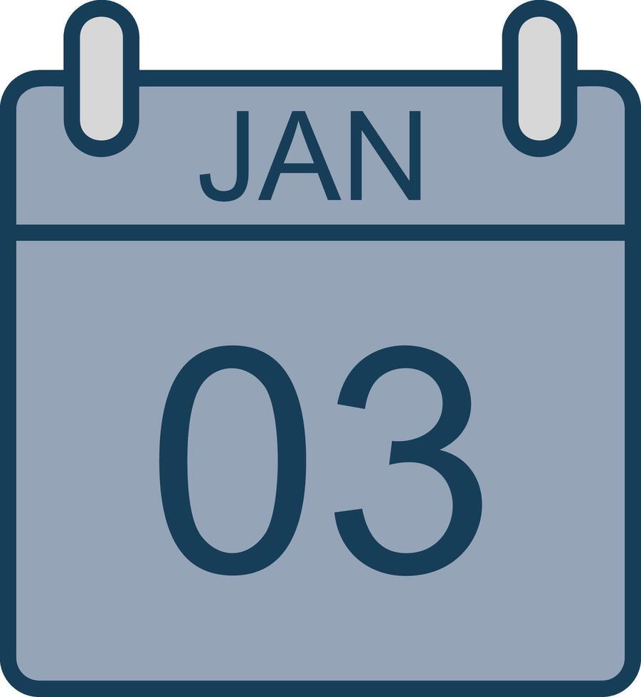 January Line Filled Grey Icon vector