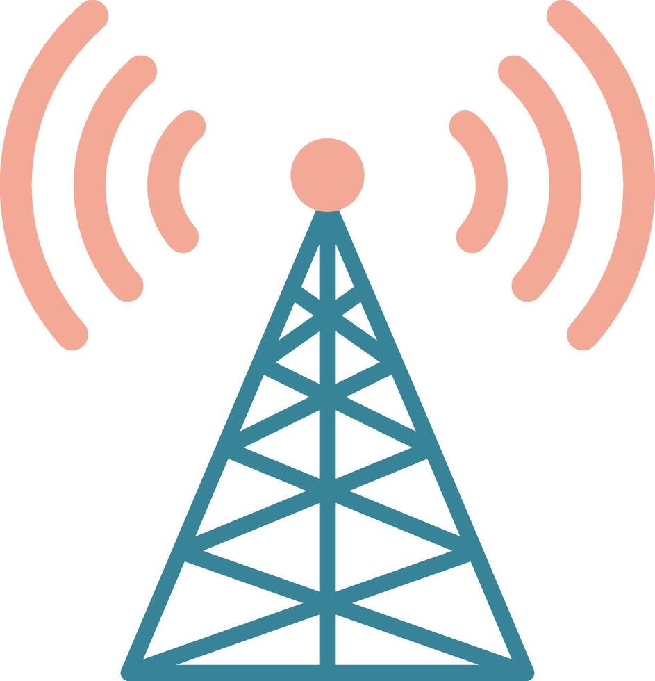 Radio Tower Glyph Two Color Icon vector