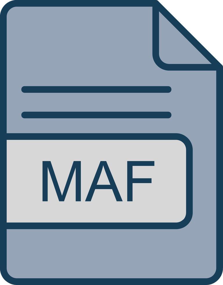 MAF File Format Line Filled Grey Icon vector