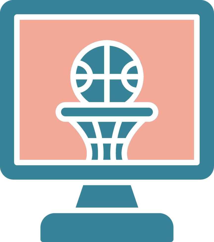 Basketball Glyph Two Color Icon vector