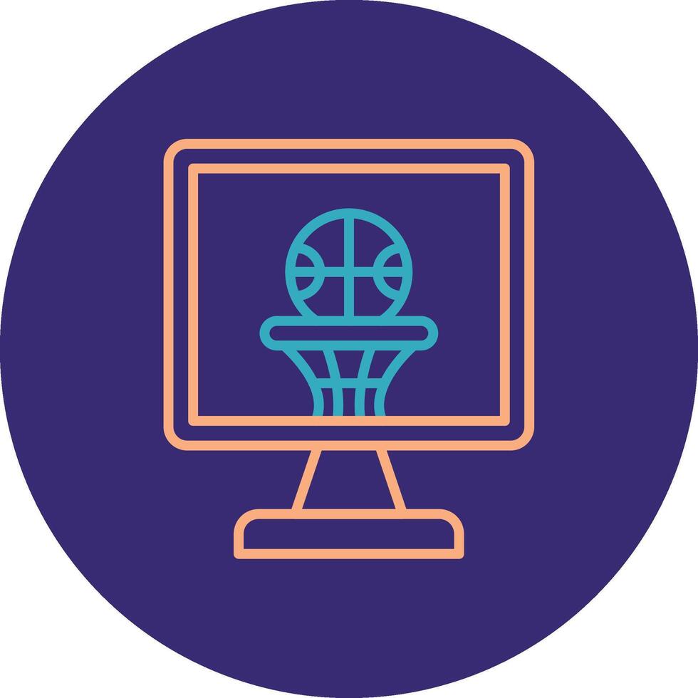 Basketball Line Two Color Circle Icon vector