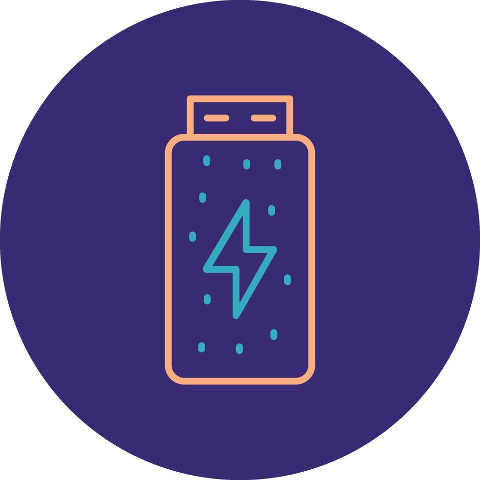 Battery Status Line Two Color Circle Icon vector