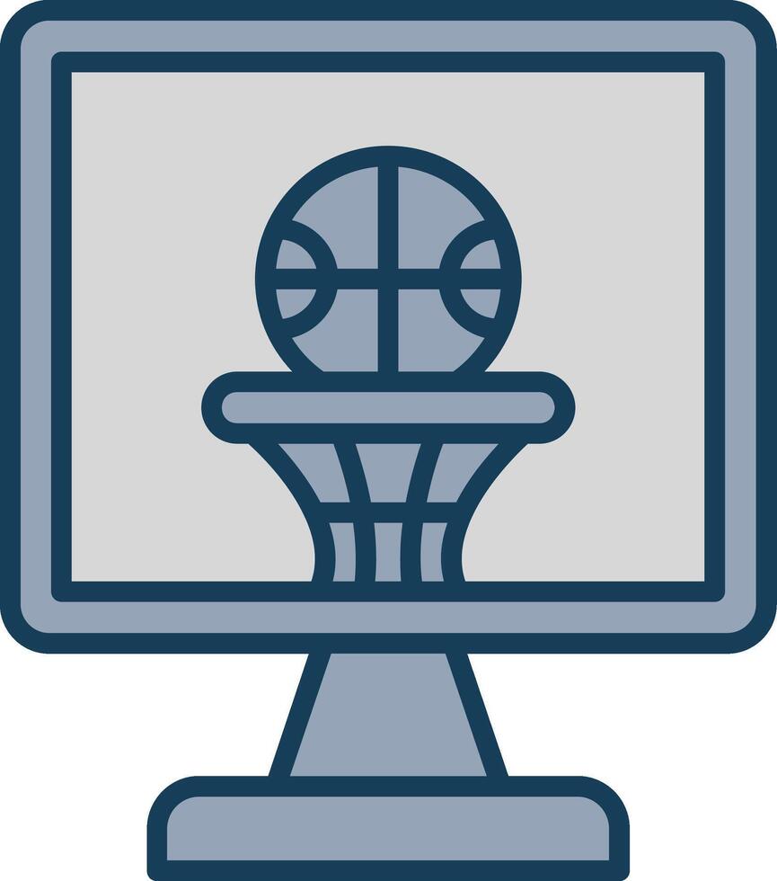 Basketball Line Filled Grey Icon vector