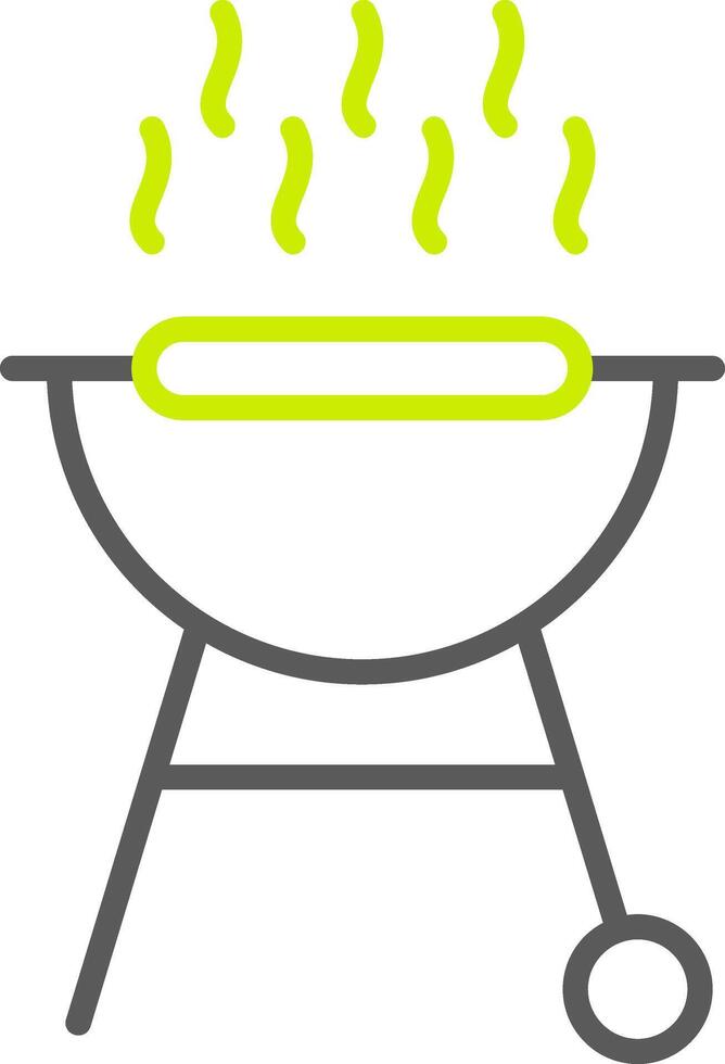 BBQ Grill Line Two Color Icon vector