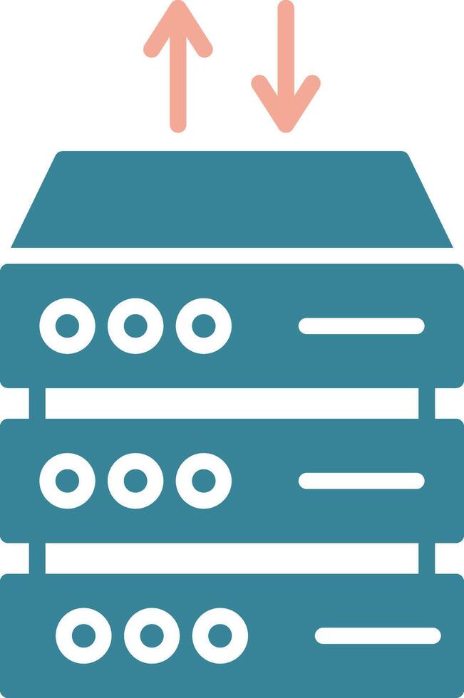 Data Center Glyph Two Color Icon vector