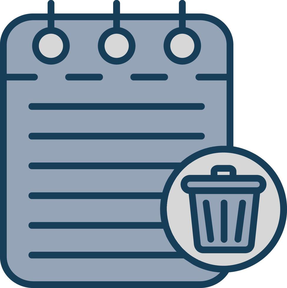 Trash Can Line Filled Grey Icon vector