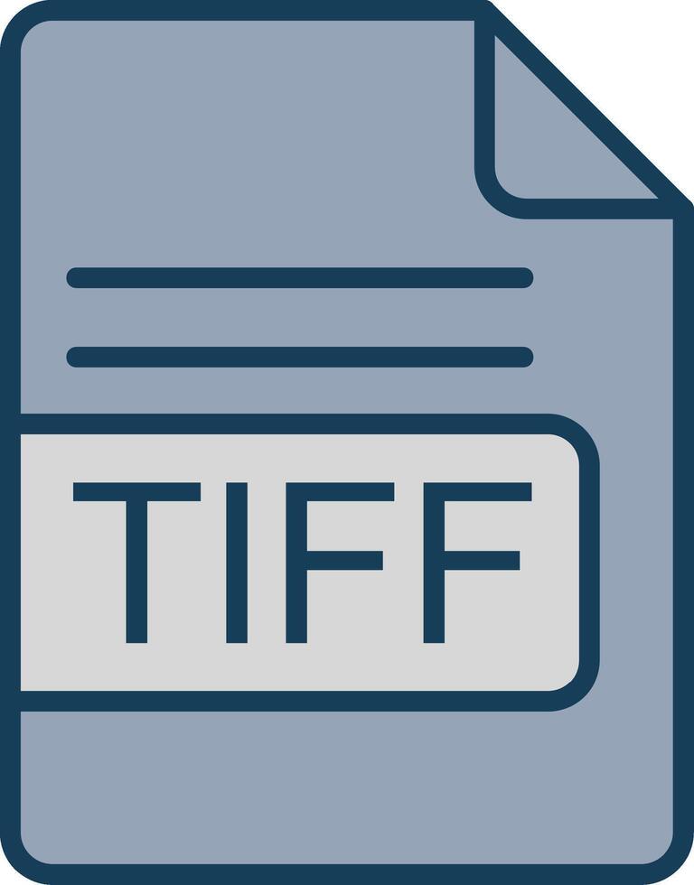 TIFF File Format Line Filled Grey Icon vector